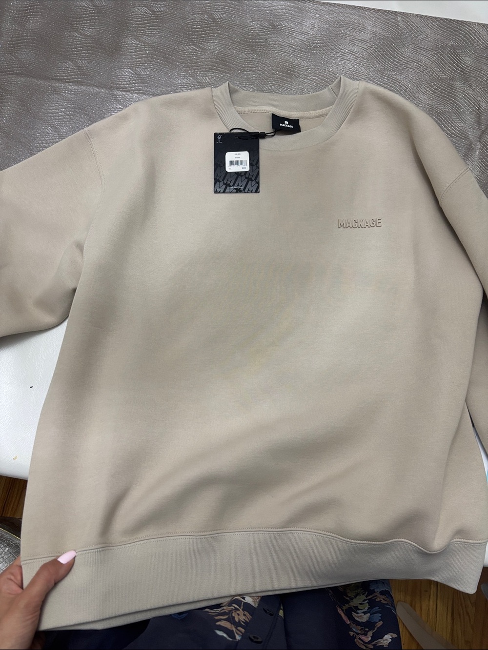 Mackage Men's Crewneck Sweatshirt in Light Beige